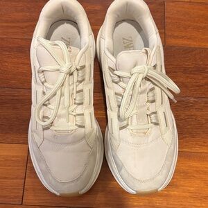 Zara Cream Athletic Sneakers